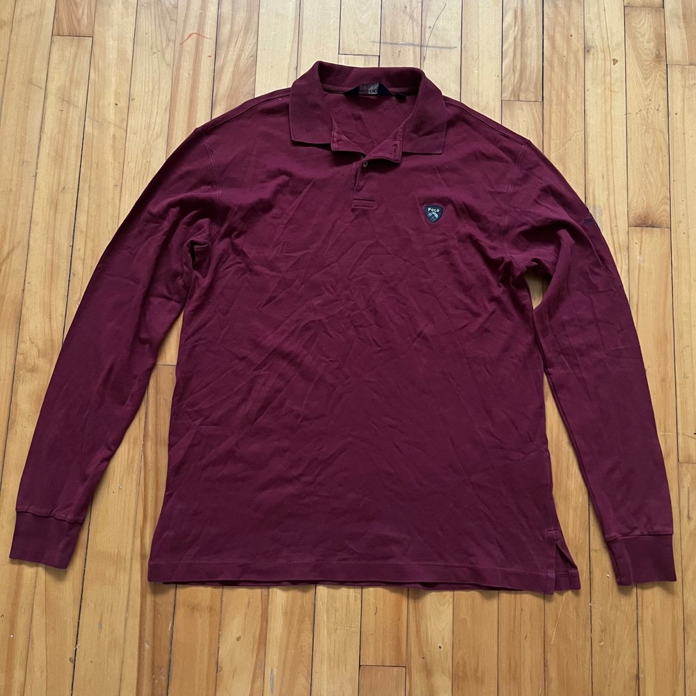 Polo Golf Ralph Lauren Long Sleeve Polo Shirt Burgundy Pro Fit Size L